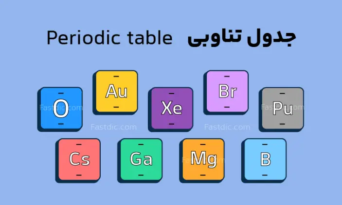 جدول تناوبی عناصر در انگلیسی همراه با ترجمه فارسی