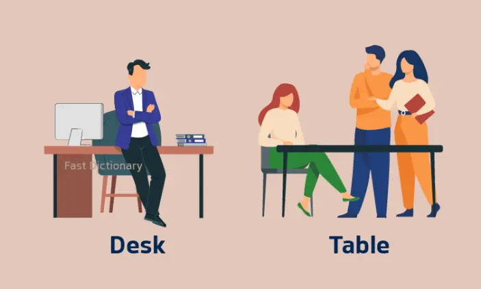 فرق table و desk