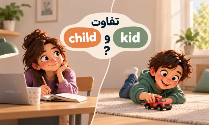 فرق kid و child